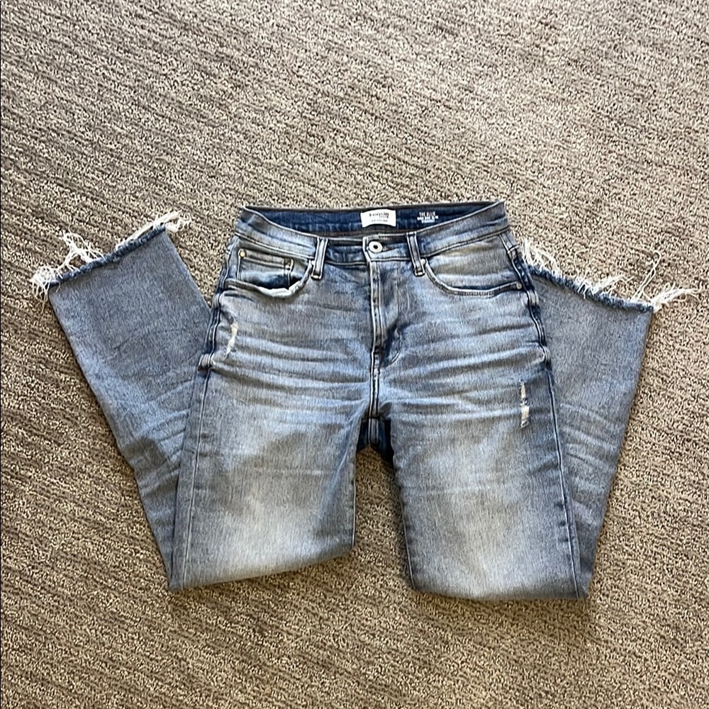 Women's Distressed Gray Jeans